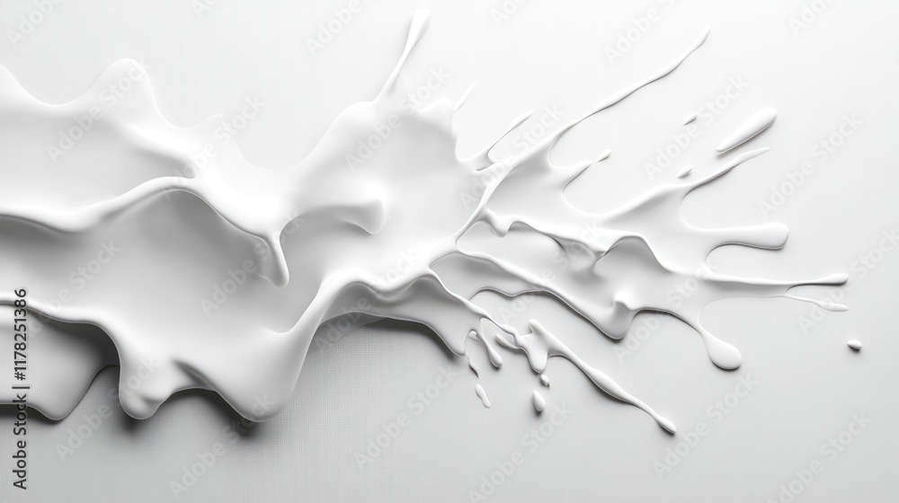 Abstract white fluid splash with sharp, smooth spikes and organic movement, creating a sense of motion and energy in a minimalist design Abstract white fluid splash with sharp, smooth spikes and organic movement, creating a sense of motion and energy in a minimalist design
