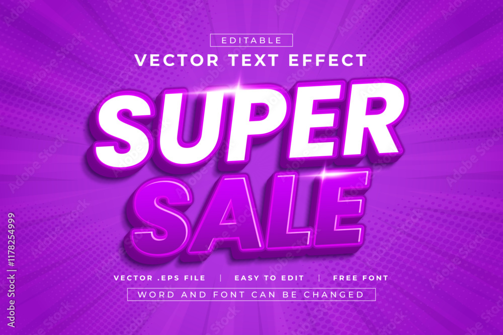 Vector Super Sale Editable Text Effect Vector Super Sale Editable Text Effect
