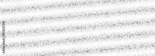 Black rippled grit halftone texture. Grunge dotted noise stripe pattern. Vanishing sandy grain gradation wallpaper. Dot lined gradient background. Gritty pixel comic overlay backdrop. Vector
