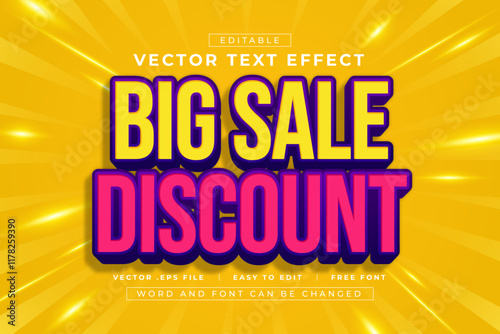 Big Sale Discount 3D Editable Text Effect