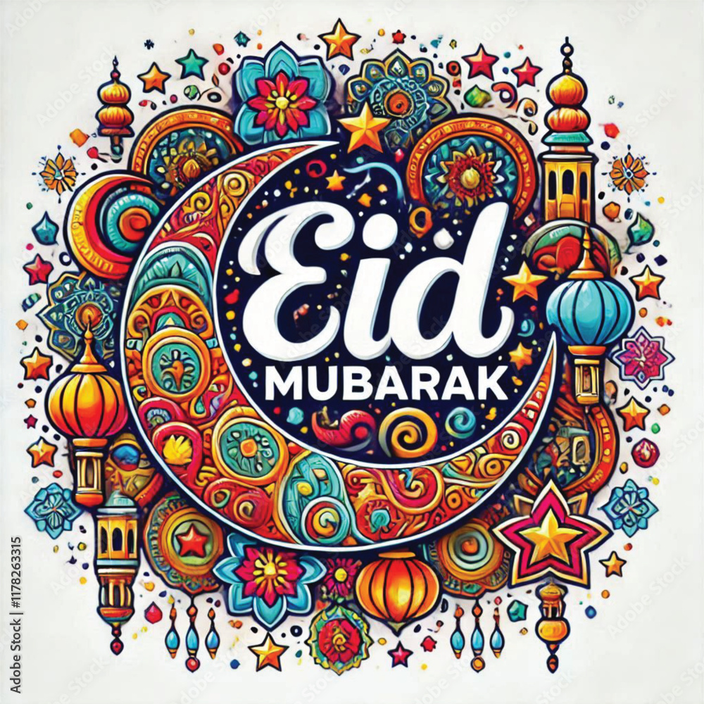 Fototapeta premium Eid Mubarak vector, muslim holiday