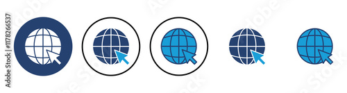 Web icon vector. go to web icon. web click icon