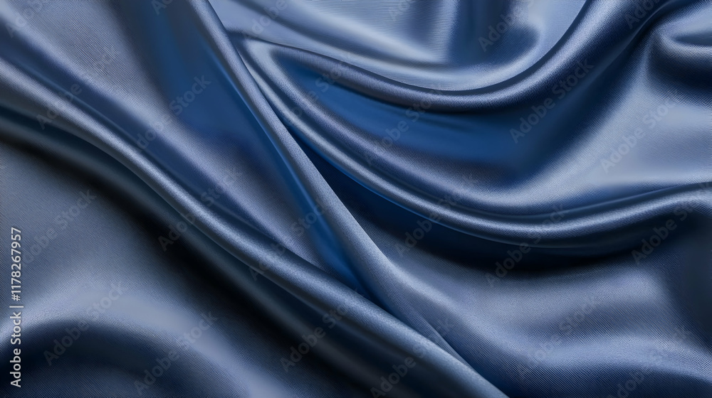 Obraz premium Serene Blue Silk Drapery: Elegant Fabric Texture
