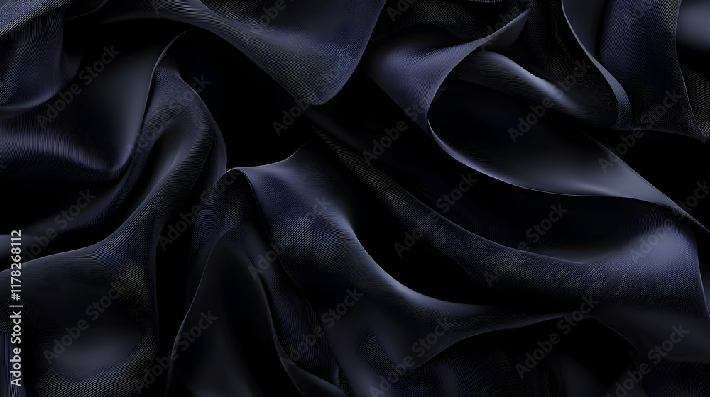 Fototapeta premium Dark Draped Silk: Abstract Texture in Moody Elegance