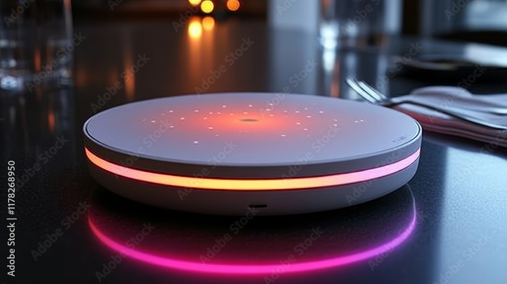 Obraz premium Modern glowing plate with colorful lights