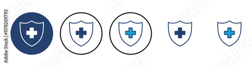 Health insurance icon vector. Insurance health document icon