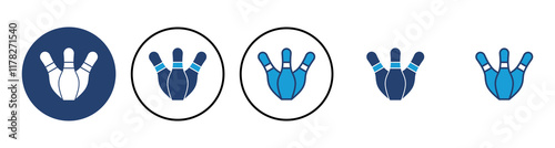 Bowling icon vector. bowling ball and pin icon. bowling pins