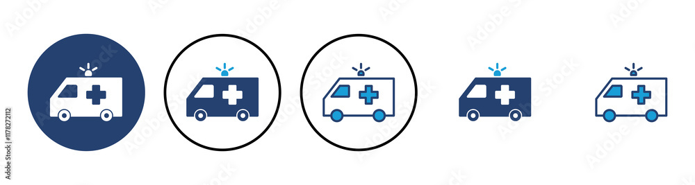 Ambulance icon vector. ambulance truck icon vector. ambulance car Ambulance icon vector. ambulance truck icon vector. ambulance car