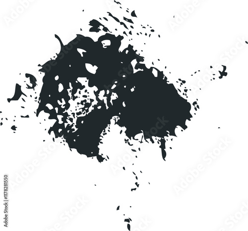 Abstract black ink blot background. Vector illustration. Grunge texture for cards and flyers design. A model for the creation of digital brushes