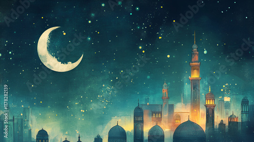 Ramadan Imsakiyah calendar design showcasing a beautifully crafted layout of prayer times and fasting schedule, complemented by intricate Islamic designs and rich colors photo
