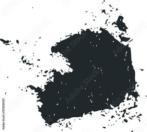Grunge brush, brush stroke, Abstract black ink blot background. Vector illustration. Grunge texture for cards and flyers design. A model for the creation of digital brushes