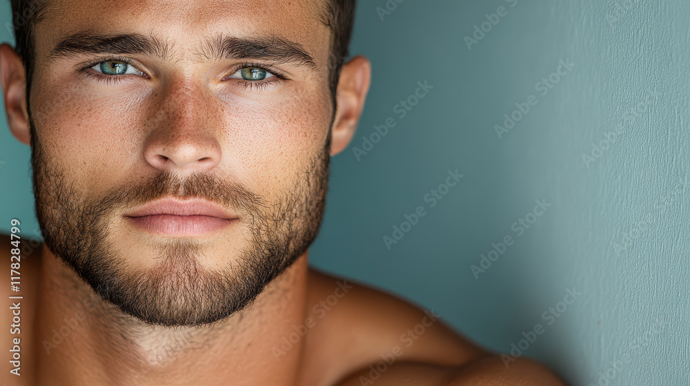 Fototapeta premium High resolution image of man with rugged look and striking features