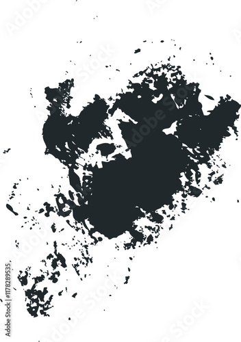 Grunge brush, brush stroke, Abstract black ink blot background. Vector illustration. Grunge texture for cards and flyers design. A model for the creation of digital brushes