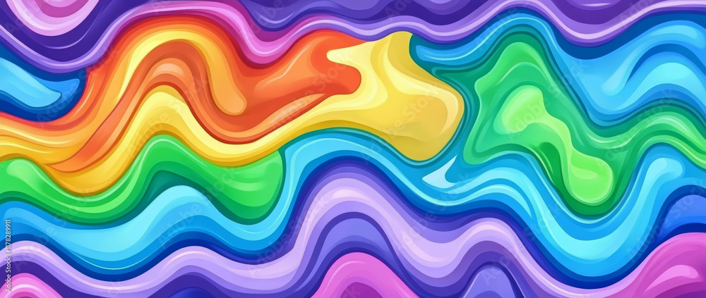 Fototapeta premium Colorful abstract waves with vibrant energy