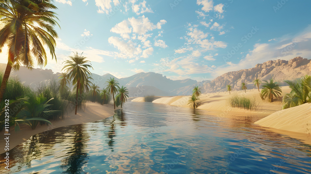 Fototapeta premium Desert Oasis view