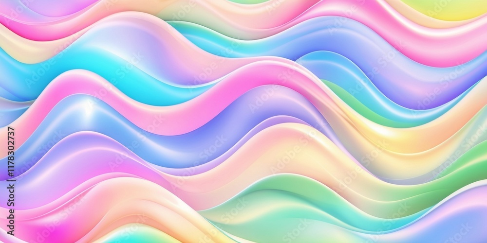 Abstract colorful background with soft, wavy patterns flowing horizontally. Vibrant pastel colors, including pink, blue, purple, green, and yellow, blend smoothly with a gradient effect. Abstract colorful background with soft, wavy patterns flowing horizontally. Vibrant pastel colors, including pink, blue, purple, green, and yellow, blend smoothly with a gradient effect.