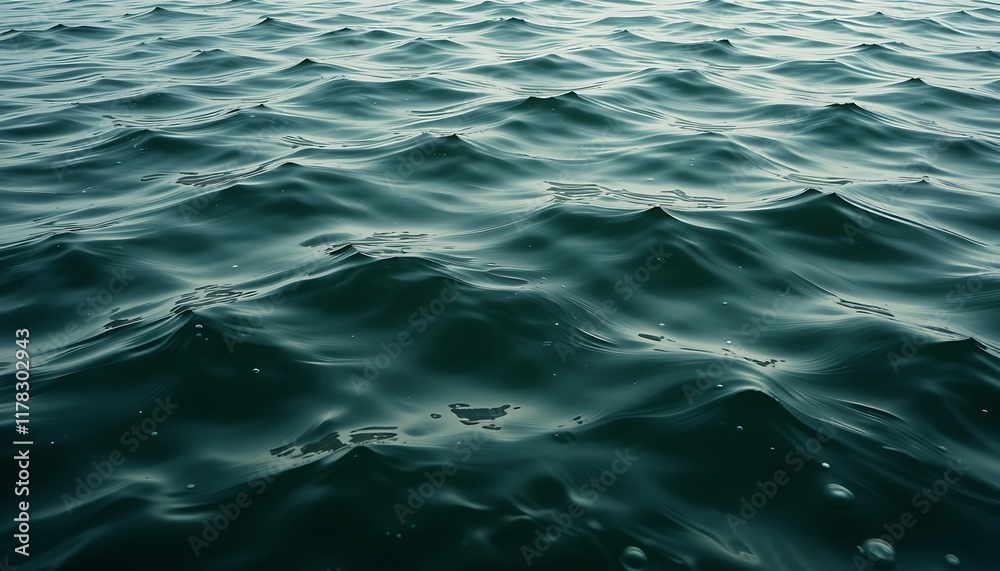 Fototapeta premium Dark Green Water Waves Abstract Texture