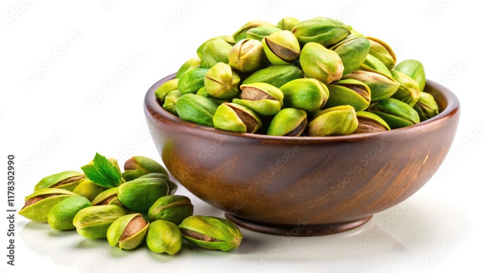 Royal Green Pistachios, Isolated Bowl, High-Resolution Food Photography, Studio Shot, Green Nuts, Snack Food Image Royal Green Pistachios, Isolated Bowl, High-Resolution Food Photography, Studio Shot, Green Nuts, Snack Food Image