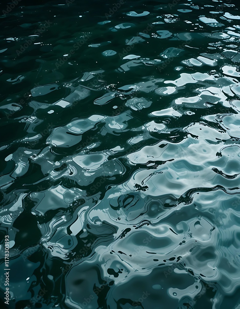 Dark Teal Water Surface Gentle Waves Dark Teal Water Surface Gentle Waves