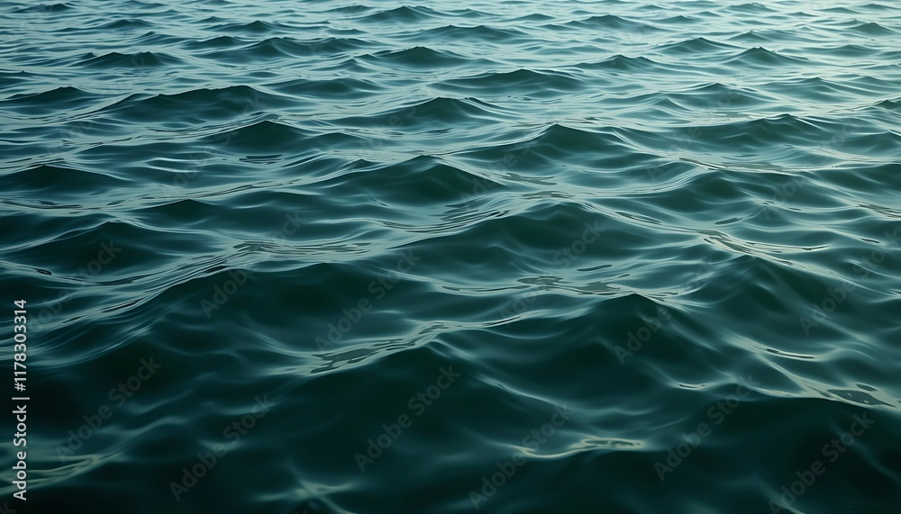 Obraz premium Dark Teal Water Gentle Waves Ocean Surface