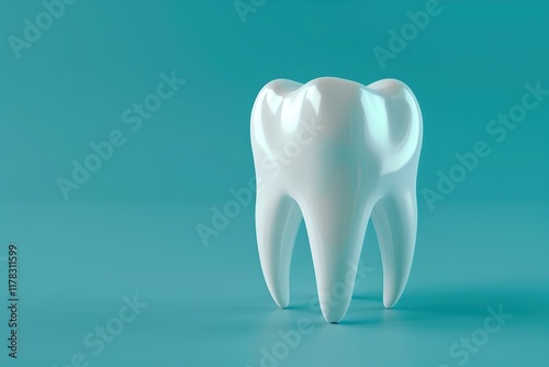 Healthy tooth on a blue background