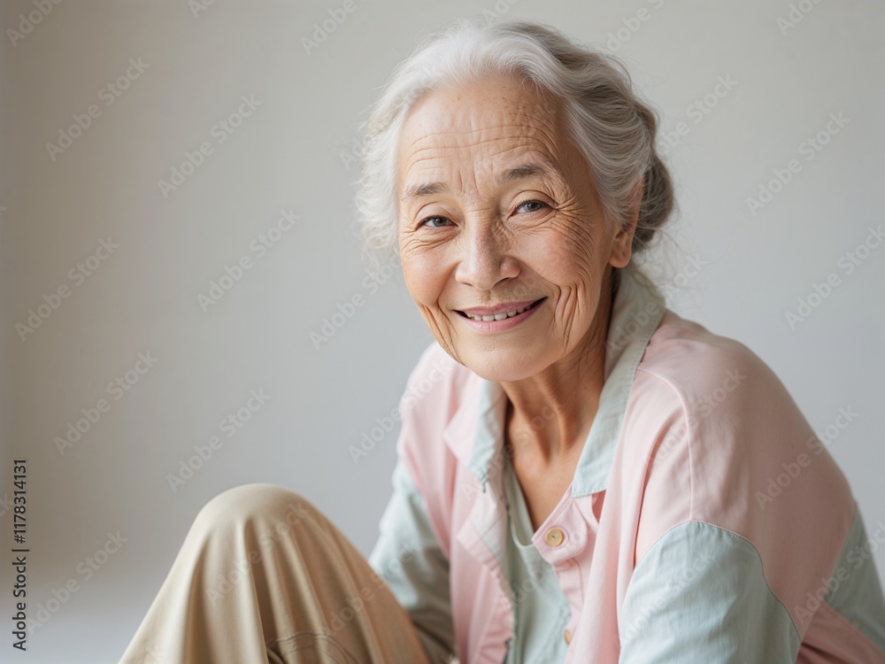 a warm and kind old woman with wrinkled skin, bright eyes, and a gentle smile, wearing casual, earth-toned clothing - grandmother a warm and kind old woman with wrinkled skin, bright eyes, and a gentle smile, wearing casual, earth-toned clothing - grandmother