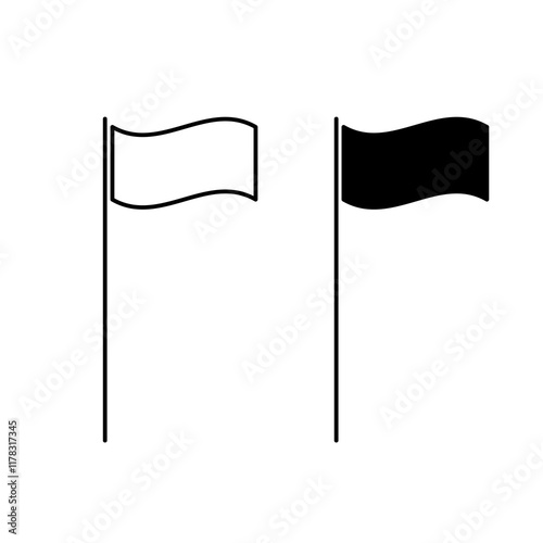 Destination flag different style icon set. vector filled vector sign on white background..eps