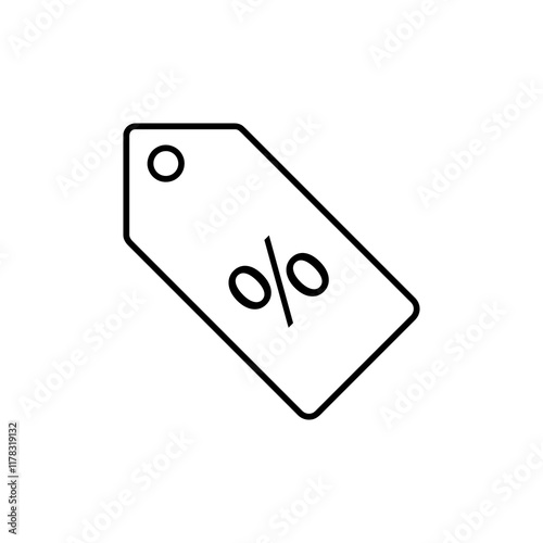 Discount price tag line icon.vector flat black simple illustration for web and app..eps