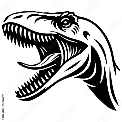 Dinosaur Sketch Illustration. Velociraptor.