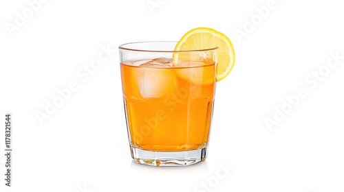 Wallpaper Mural A refreshing glass of orange drink with ice and a lemon slice. Torontodigital.ca