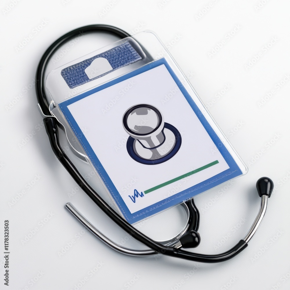 Doctors ID and stethoscope hung Doctors ID and stethoscope hung