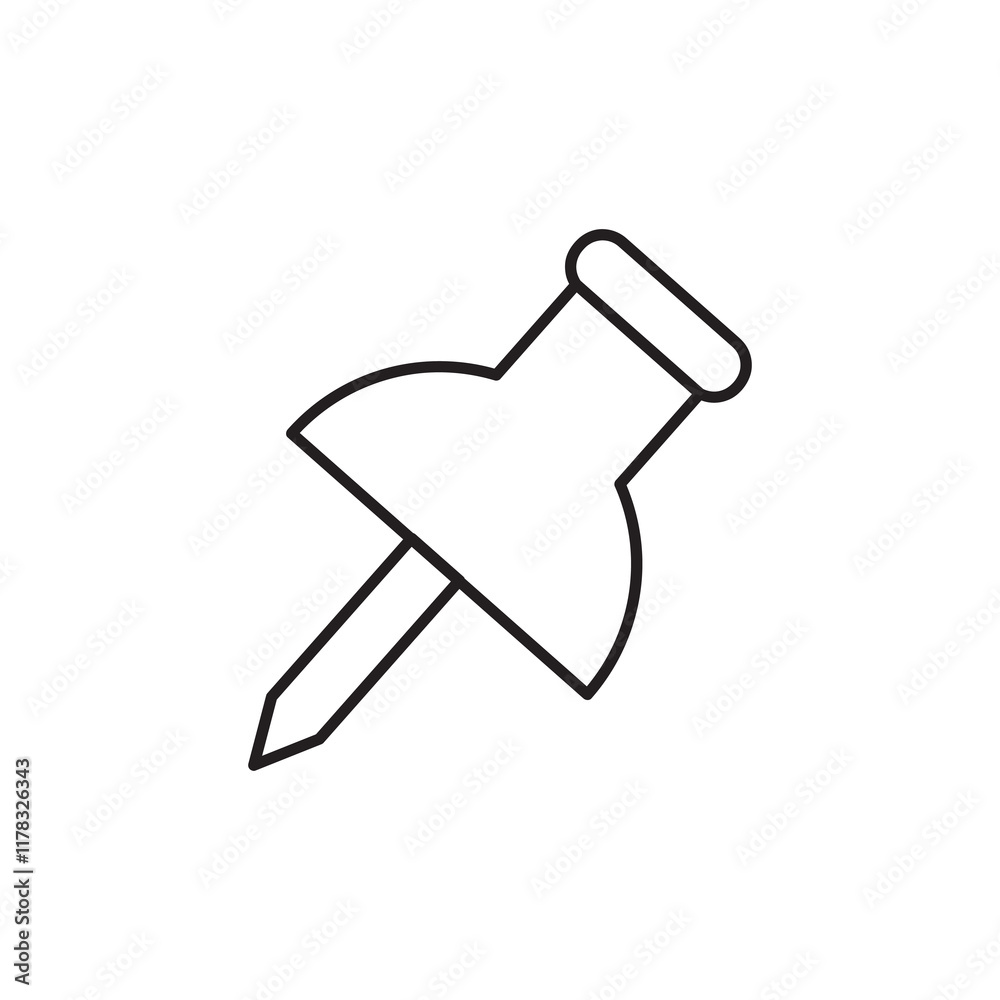 Push pin vector icon. vector Thumbtack linear illustration for web and app..eps Push pin vector icon. vector Thumbtack linear illustration for web and app..eps