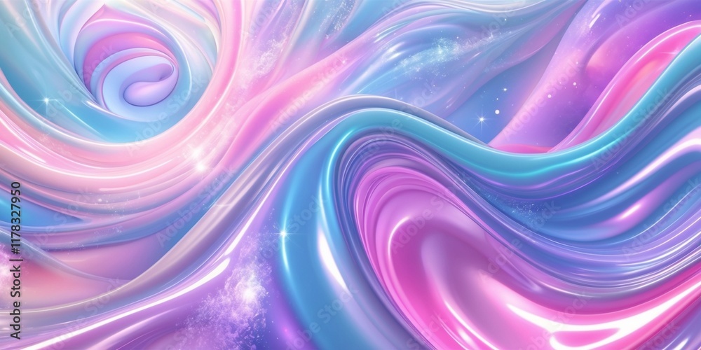 Abstract 3d modern pastel colored holographic background in wave style. Abstract 3d modern pastel colored holographic background in wave style.