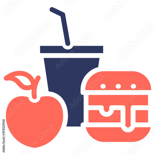 Food glyph color icon