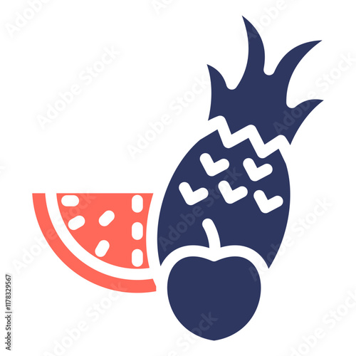 Fruits glyph color icon