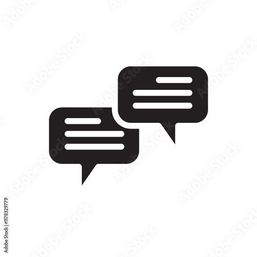 Speech bubbles vector flat black simple trendy style illustration for web and app..eps