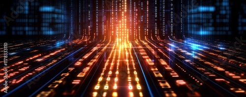 Vibrant digital flow of data stream abstraction.