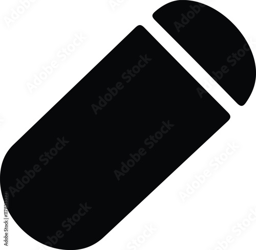 Medical pill icon. Flat style vector EPS 10. Black on white.