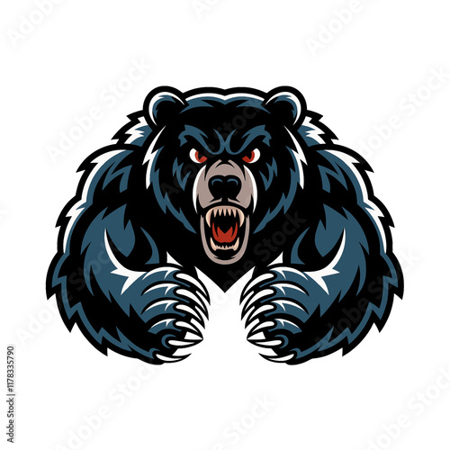 Wallpaper Mural bear black head design logo illustration on white background Torontodigital.ca
