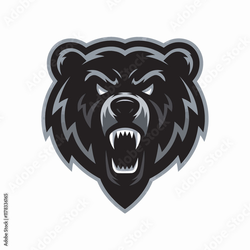 bear black head design logo illustration