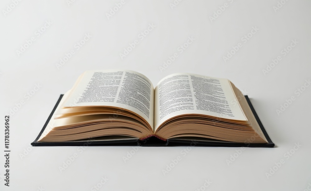 An open book with crisp white pages spread wide against a warm beige background, inviting exploration and discovery. An open book with crisp white pages spread wide against a warm beige background, inviting exploration and discovery.