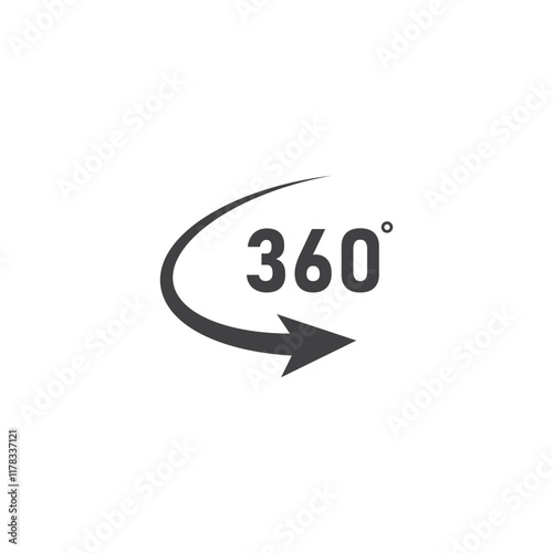 angle 360 degrees sign icon. geometry math symbol. full rotation