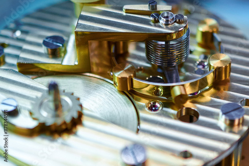 Intricate beauty of a clock mechanism revealing precision engineering and craftsmanship in each tiny detail photo