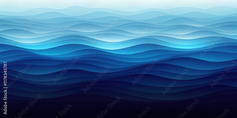 Fototapeta premium Abstract Blue Undulating Waves Pattern, a Seamless Design for Digital Backgrounds and Textures