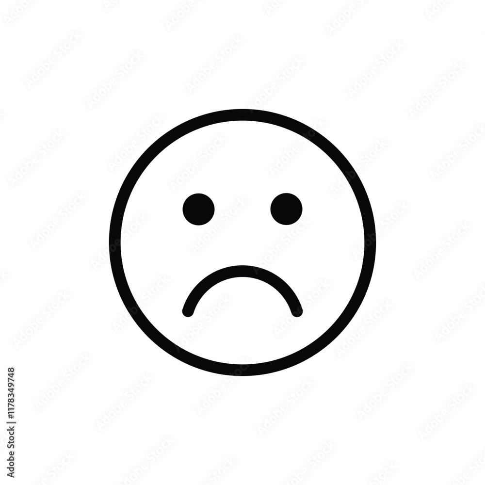 sad face emoji expression outline vector sad face emoji expression outline vector