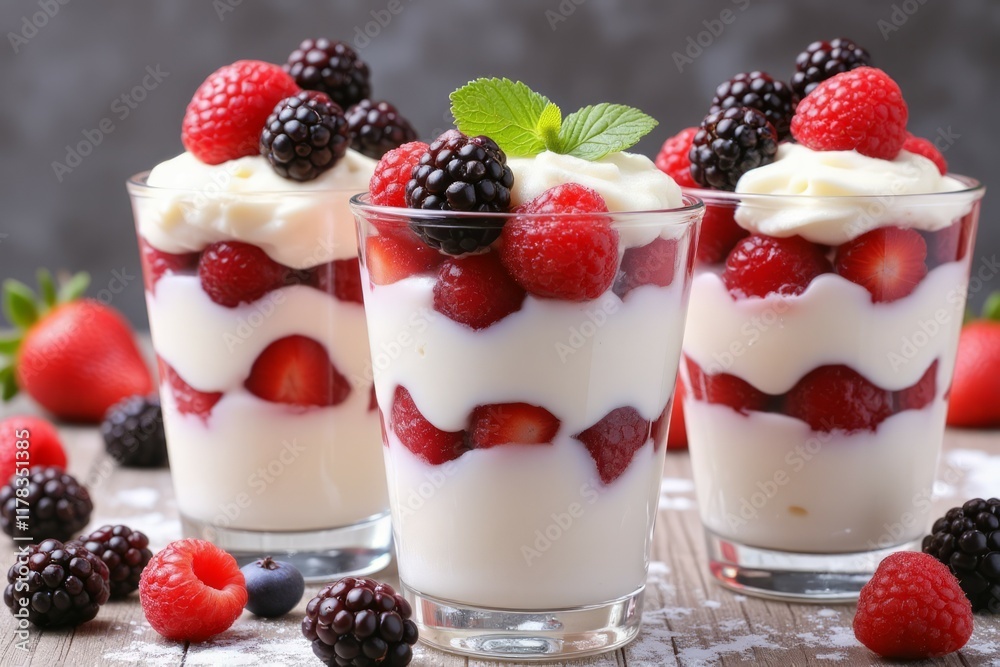 Delicious Berry Trifle Dessert Cups With Cream Delicious Berry Trifle Dessert Cups With Cream