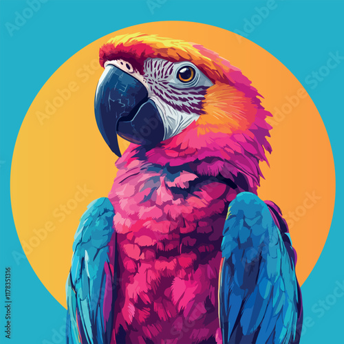 Colorful Low Poly Parrot Vector illustration