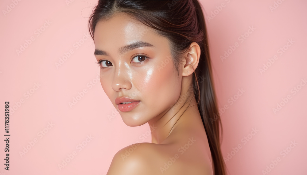 Soft Pink Fashion Portrait with Natural Beauty Look Soft Pink Fashion Portrait with Natural Beauty Look