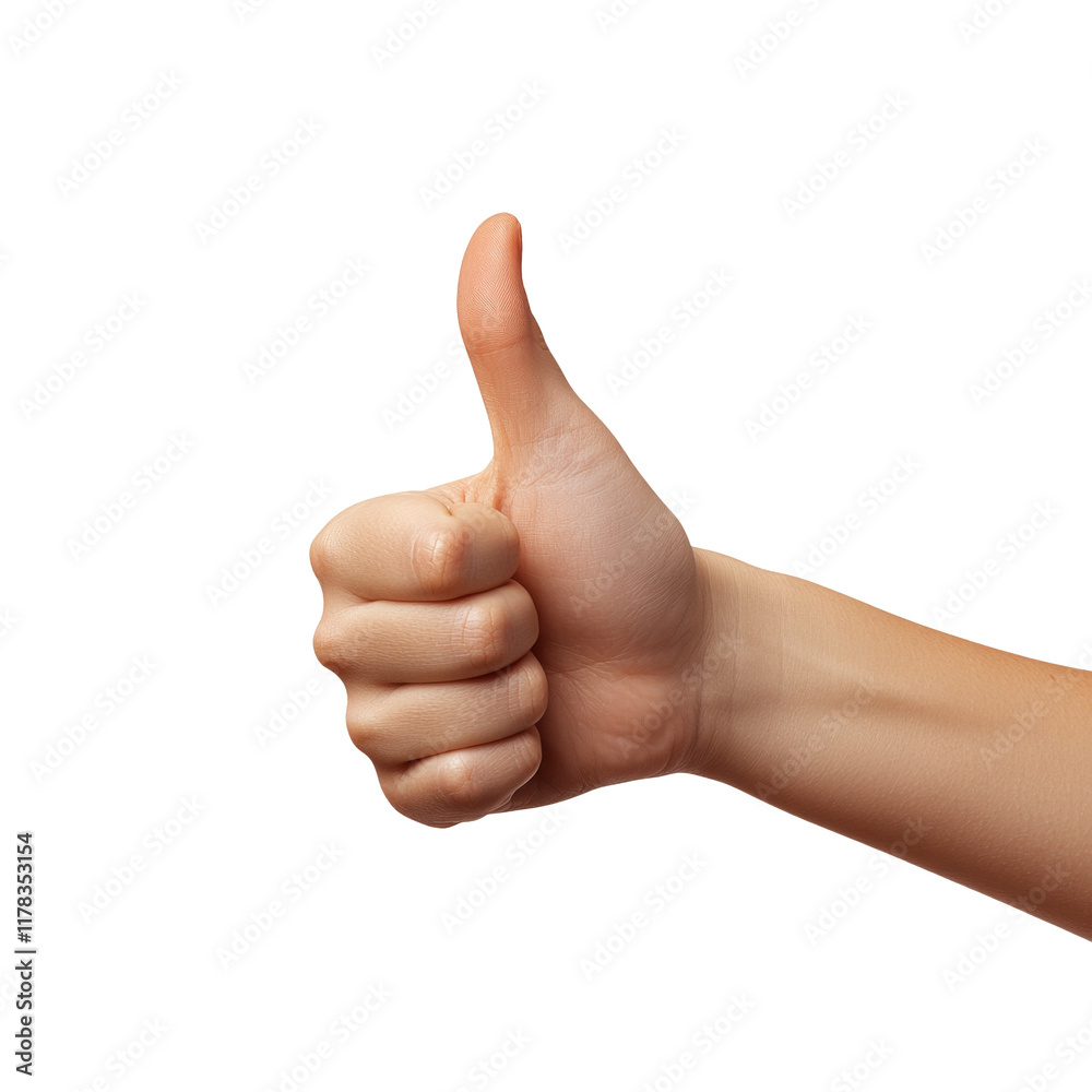 High-Quality PNG thumb up gesture hand on white background High-Quality PNG thumb up gesture hand on white background