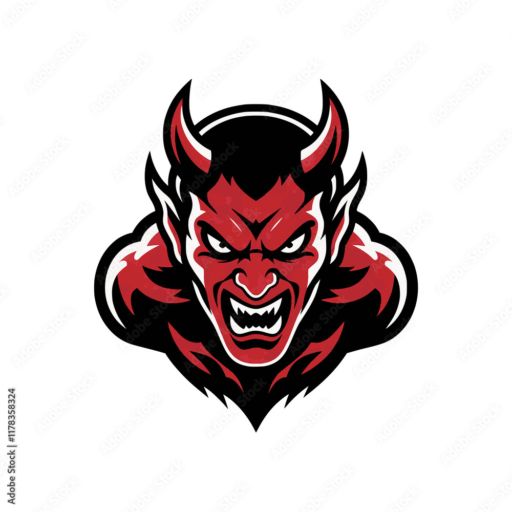devil angry character design illustration logo devil angry character design illustration logo